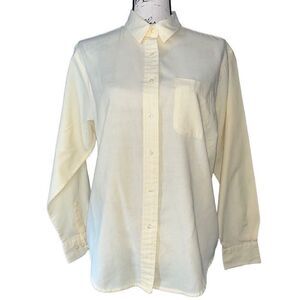 Laura Gayle Pale Yellow Button Down Shirt Long Sleeve‎ Cotton Blend 12